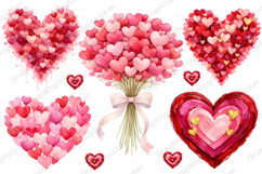 Valentine Day Heart PNG, Heart Brushstroke PNG, Love PNG Product Image 1