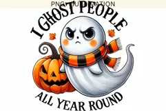 I Ghost People All Year Round PNG, Cute Halloween, Pumpkin Product Image 4