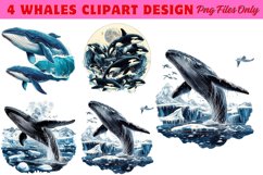 Whales Clipart design PNG Product Image 1