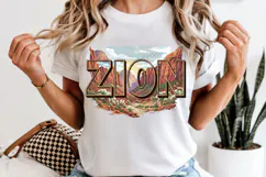 Zion National Park PNG, Vintage Utah Canyon Sublimation Product Image 6