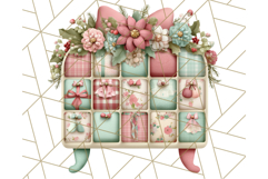 Pastel Christmas Clipart, Mint and Blush Holiday PNG Product Image 2