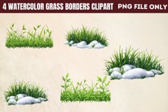 Watercolor Grass Borders Clipart PNG Product Image 1