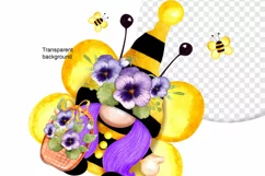 gnome bees with honey, Watercolor bee Gnome Product Image 3
