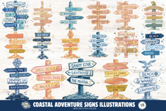 Coastal Adventure Signs PNG illustrations Product Image 1