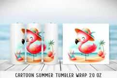 Summer cartoon Tumbler Wrap|PNG, 20 oz. Product Image 3