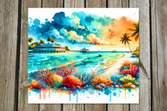 BeachLife | 8 summer Skinny Tumbler Sublimation designs Product Image 4