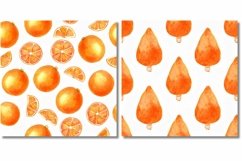 Cute Watercolor Orange Seamless Patterns Product Image 5