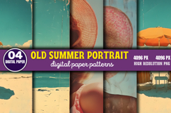 Old Summer Portrait Photos Journal Patterns PNG Product Image 1