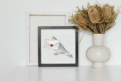 Love bird illustration, bird clipart PNG instant download Product Image 6