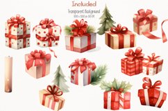 Chrisrtmas hedgehog Watercolor 50 Cliparts Collection Product Image 6
