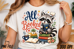 All Booked Raccoon Book Lover PNG Product Image 6