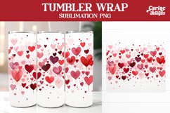 Valentines Tumbler Sublimation, Hearts Tumbler Wrap Bundle Product Image 8