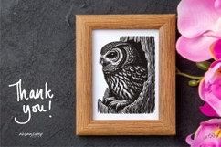 Owl Silhouette Woodcut Style Vector Illustration Product Image 6