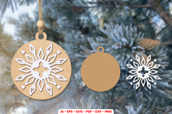Christmas Ornament Laser Cut SVG | Holiday Bauble Decoration Product Image 1