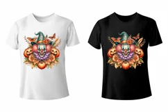 Watercolor Halloween CreepyClown. PNG sublimation Product Image 3