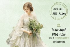 Watercolor Brides Clipart, Watercolor Olive Green Clipart Product Image 3