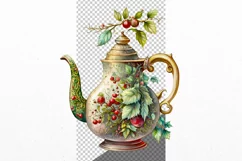 Christmas clipart, Teapot clipart, Victorian clipart Product Image 3