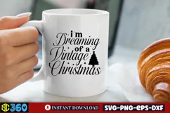 I'm dreaming of a vintage christmas SVG, Christmas Sign SVG Product Image 4