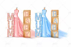 Mum Baby Bump Dress Sublimation Design| 2 PNG Files Product Image 7