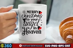 Merry christmas to your angel in heaven SVG, Christmas SVG Product Image 3