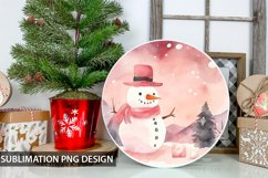 Christmas Snowman Round Sign - Snowman Round Sublimation Product Image 1
