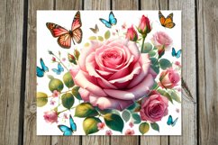 Valentine rose | Skinny tumbler Sublimation design bundle Product Image 6