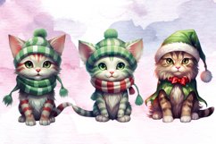 Cute Cat Christmas Sublimation Bundle, Cat Christmas Clipart Product Image 7