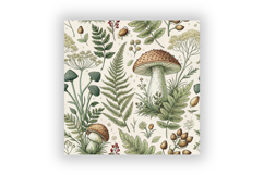 Cottagecore Mushroom Toile Digital Paper, Seamless Woodland Product Image 6