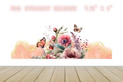 Watercolor flower &amp; butterflies 16oz Libby Glass Can Product Image 2