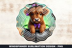 Halloween Highland Cow Wind Spinner Sublimation Design Product Image 1