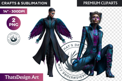 Urban Neon Witch Sublimation Graphics, Cyberpunk PNG Product Image 1