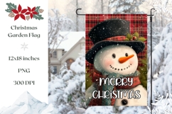 Christmas Snowman Garden Flag, Welcome Garden Flag Product Image 1