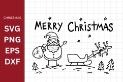 Merry Christmas SVG, Kids Drawing, Silhouette, Cricut Product Image 1