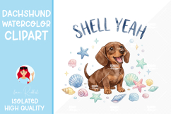 23 Dachshund Summer Watercolor Cliparts Bundle Product Image 7