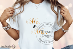 Mr And Mrs Wedding PNG Gold Couple Shirt Design Sublimation Product Image 7