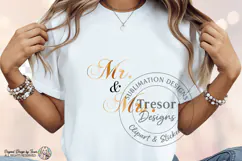 Mr And Mrs Wedding PNG Gold Couple Shirt Design Sublimation Product Image 7