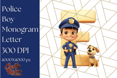 Police Officer Boy Letter E Clipart | Cop Alphabet PNG Product Image 1