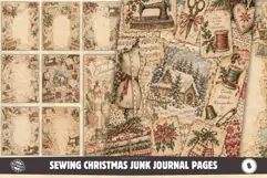 Sewing Christmas Junk Journal Pages Product Image 1