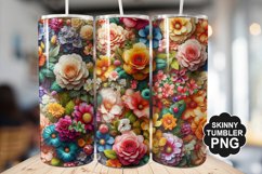 Beautiful Mixed Colorful Flowers - Tumbler PNG Design Product Image 1