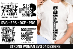 Strong Woman SVG Design - self made self paid i am she she Product Image 1