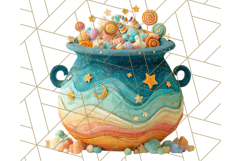 Kawaii Halloween Clipart Cute Kids and Candy Elements Png Product Image 2