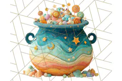 Kawaii Halloween Clipart Cute Kids and Candy Elements Png Product Image 2