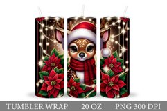 Christmas Deer Tumbler Design. Christmas Tumbler Sublimation Product Image 1