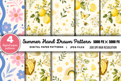 Summer Beach Hand Drawn Pattern JPG Product Image 1