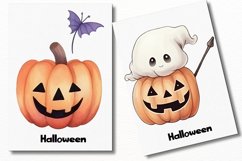 Cute Halloween Watercolor 76 Cliparts Ai Generated Art Product Image 6