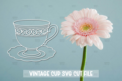Vintage teacup SVG cut file I Vinyl Decal Product Image 1