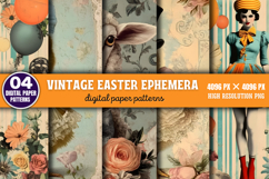 Vintage Easter Ephemera Digital Paper PNG Product Image 1