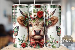 Christmas Baby Highland Cow - Skinny Tumbler Sublimation Product Image 1