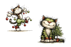 Christmas Cat, Whimsical, JPG, Junk Journal Product Image 4