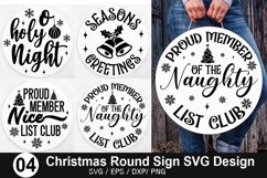Christmas Round Sign Design - Christmas Door Sign Product Image 1